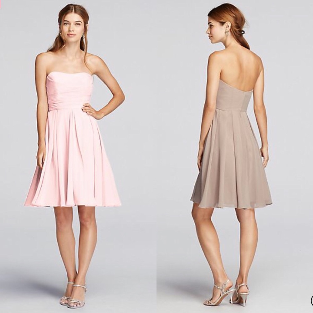 Strapless Pleated Bodice Dress in Petal Pink